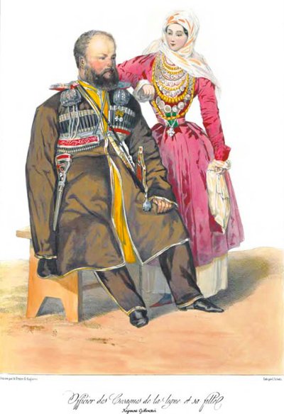 高加索的场景，风景，风俗和服饰由G. Gagarin王子自然绘制 作者 加里格林（Grigory Gagarin）